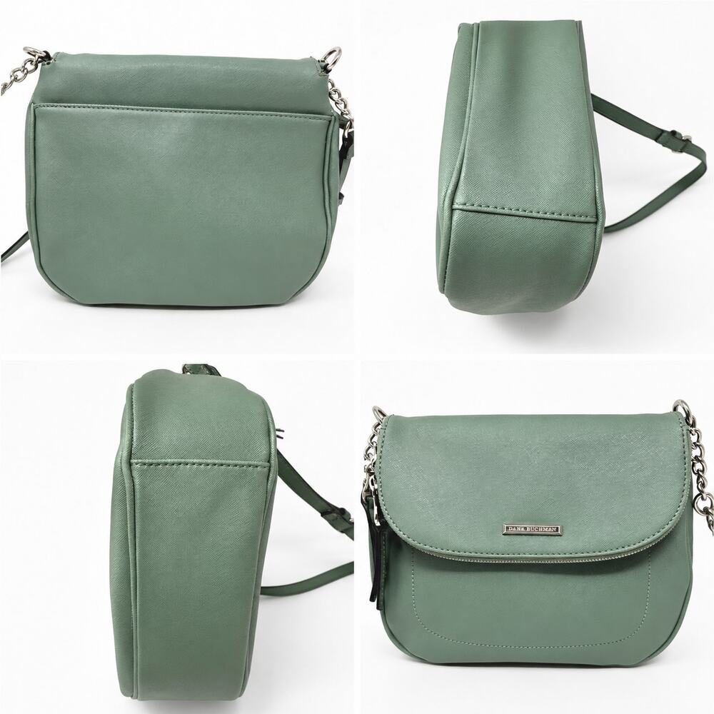 Dana Buchman Sage Green Chain Strap Crossbody Bag Flap Purse - Picture 5 of 7